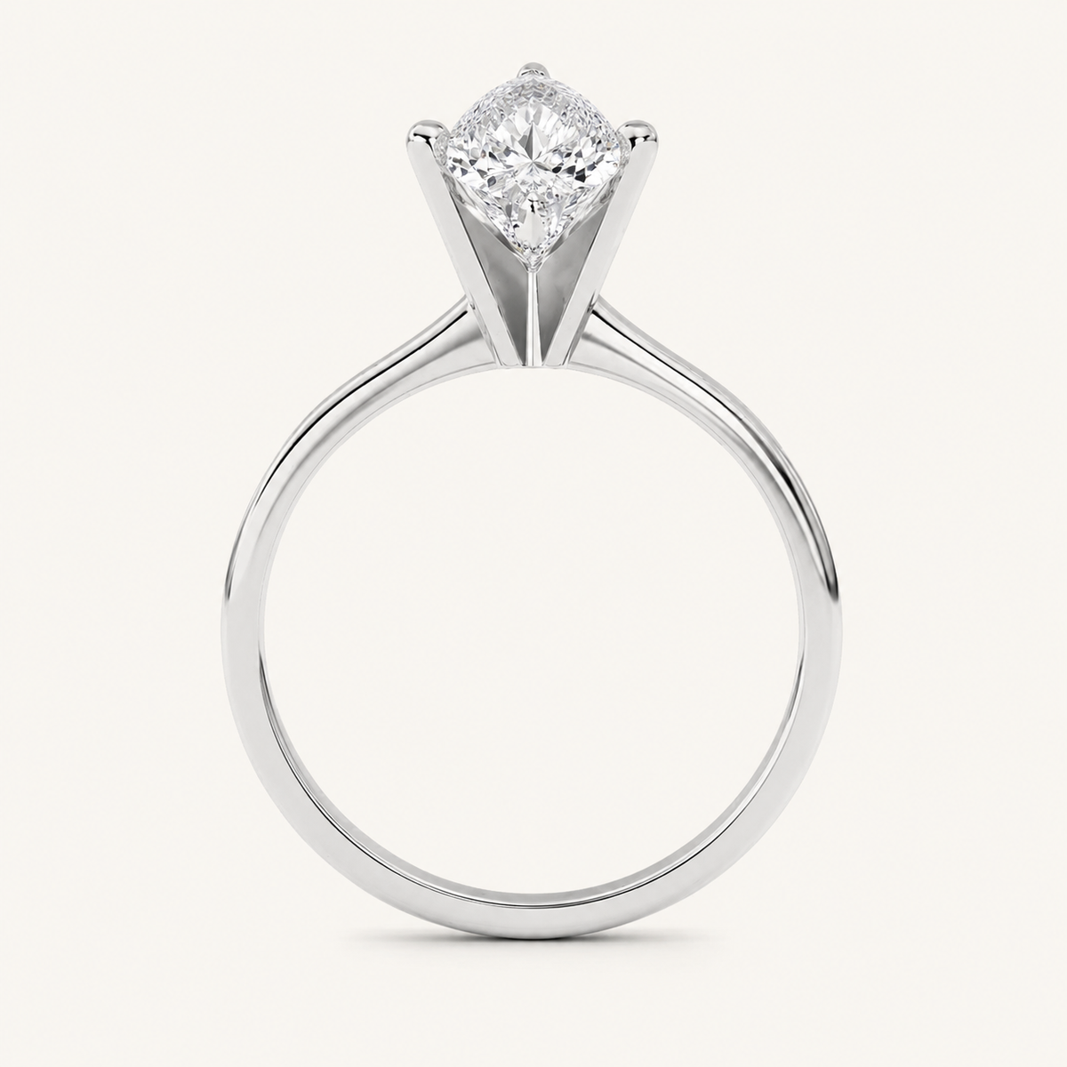 2CT Pear Cut Lab Grown Diamond Solitaire Engagement Ring