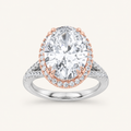 4.5CT Oval Cut Lab Grown Diamond Bold Accented Statement Engagement Ring