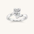 1CT Pear Cut Lab Grown Diamond Engagement Ring