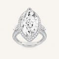 9CT Marquise Cut Lab Grown Diamond Bold Statement Halo Ring