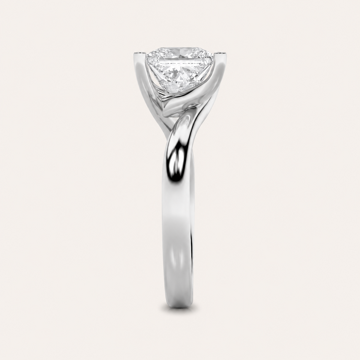 3CT Princess Cut Lab Grown Diamond Engagement Ring