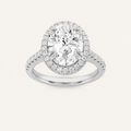 3CT Oval Cut Lab Grown Diamond Halo Engagement Ring