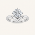 1.5CT Round Cut Lab Grown Diamond Chevron Solitaire Engagement Ring