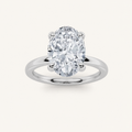2CT Oval Cut Lab Grown Diamond Solitaire Ring