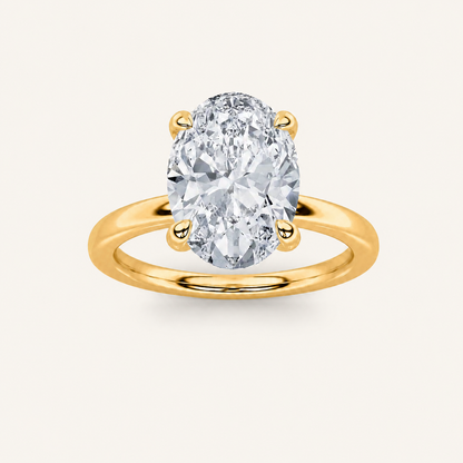2CT Oval Cut Lab Grown Diamond Solitaire Ring