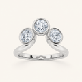 1CT Round Cut Lab Grown Diamond Three Stone Ring