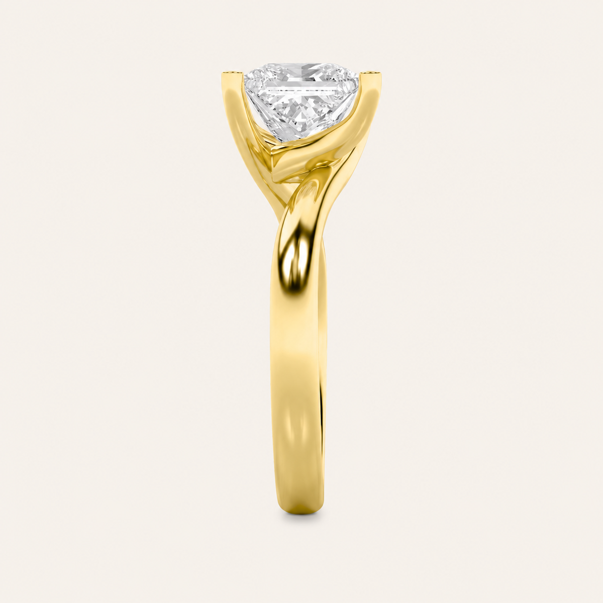 2CT Princess Cut Lab Grown Diamond Engagement Ring