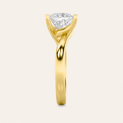 2CT Princess Cut Lab Grown Diamond Engagement Ring