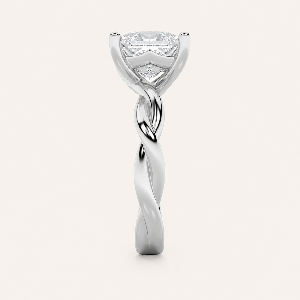 2CT Princess Cut Lab Grown Diamond Solitaire Engagement Ring