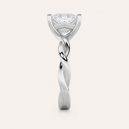 2CT Princess Cut Lab Grown Diamond Solitaire Engagement Ring