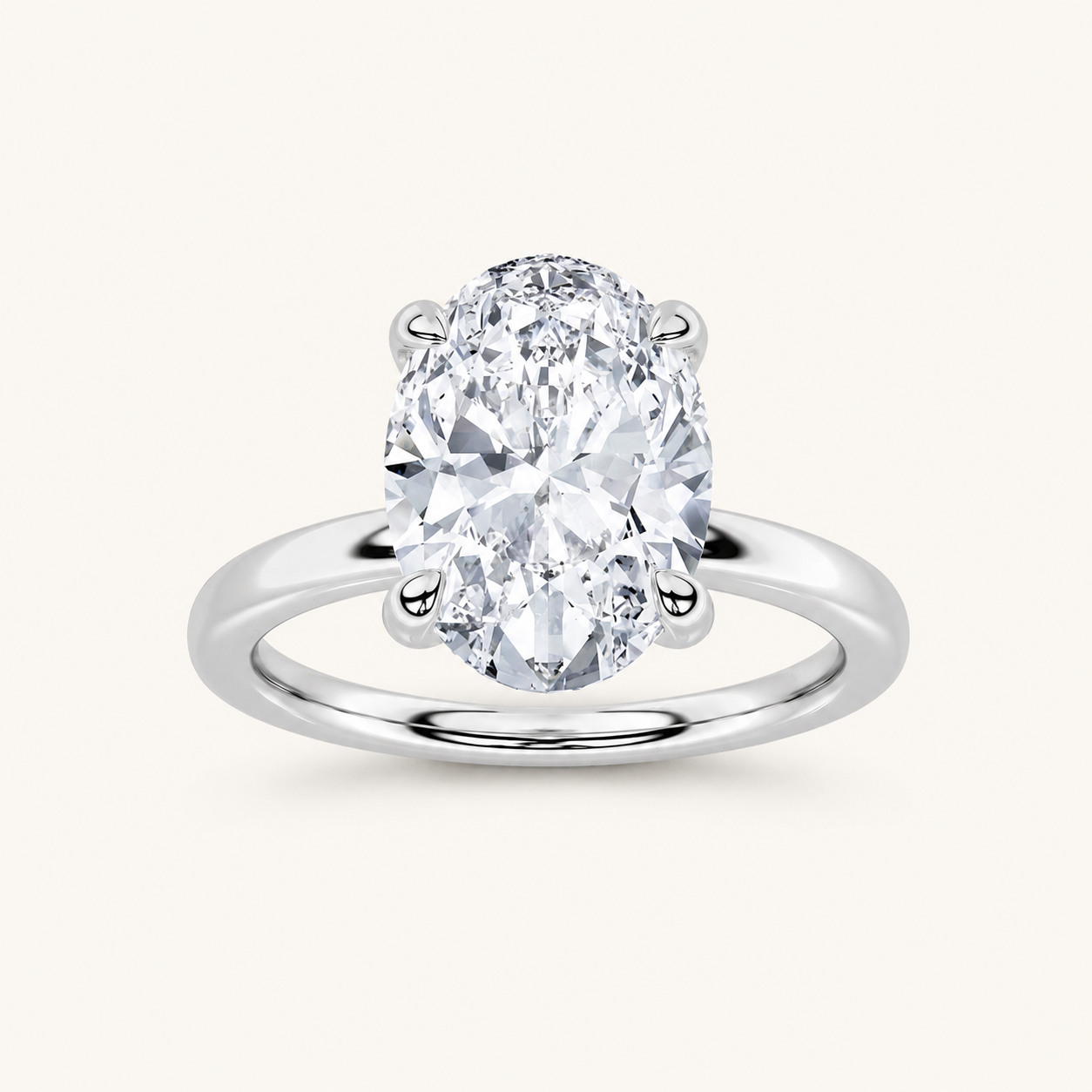 1.5CT Oval Cut Lab Grown Diamond Solitaire Ring