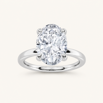 1CT Oval Cut Lab Grown Diamond Solitaire Ring