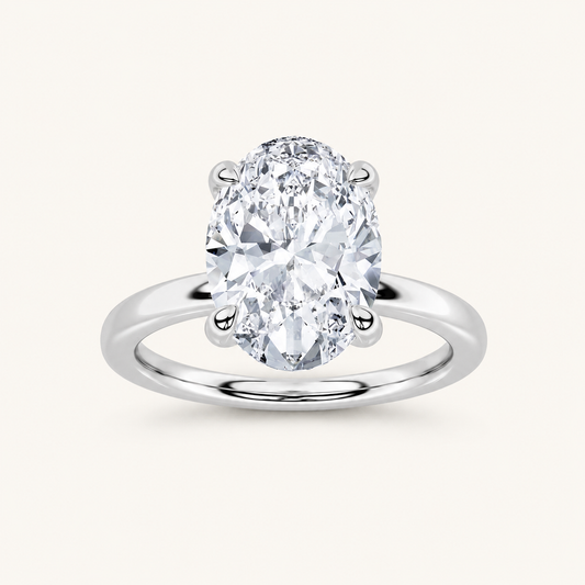1CT Oval Cut Lab Grown Diamond Solitaire Ring