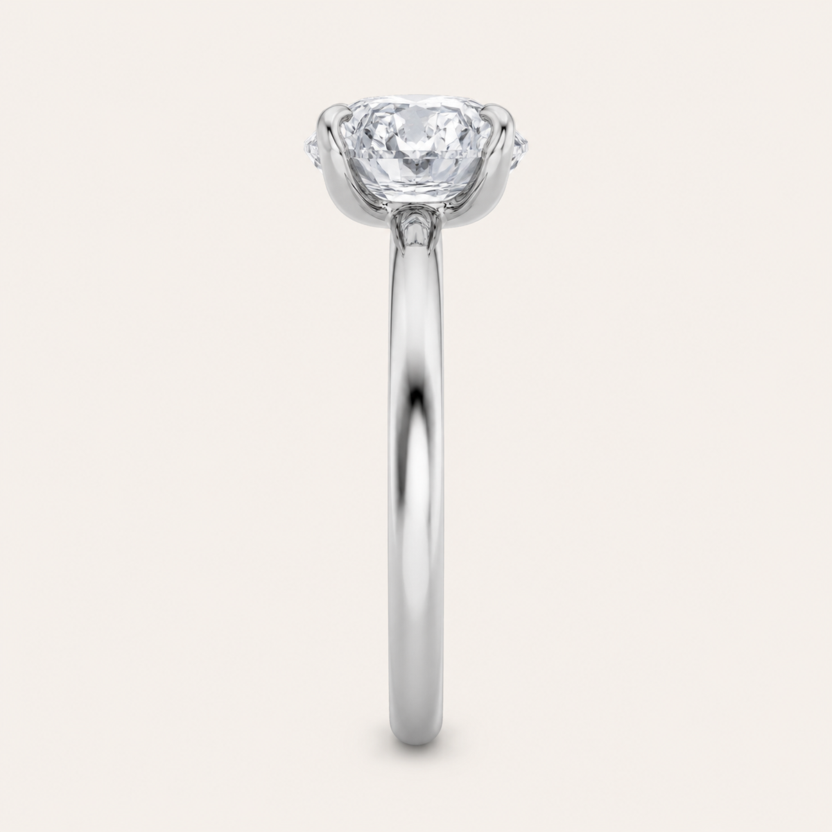 1CT Oval Cut Lab Grown Diamond Solitaire Ring