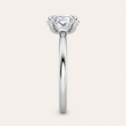 1CT Oval Cut Lab Grown Diamond Solitaire Ring