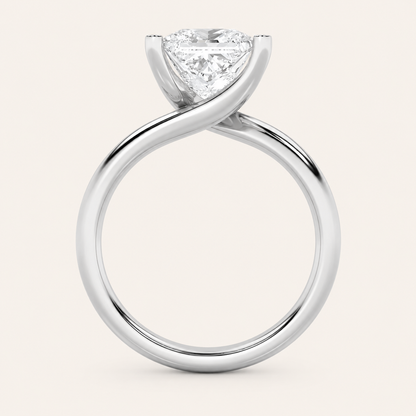 1CT Princess Cut Lab Grown Diamond Engagement Ring