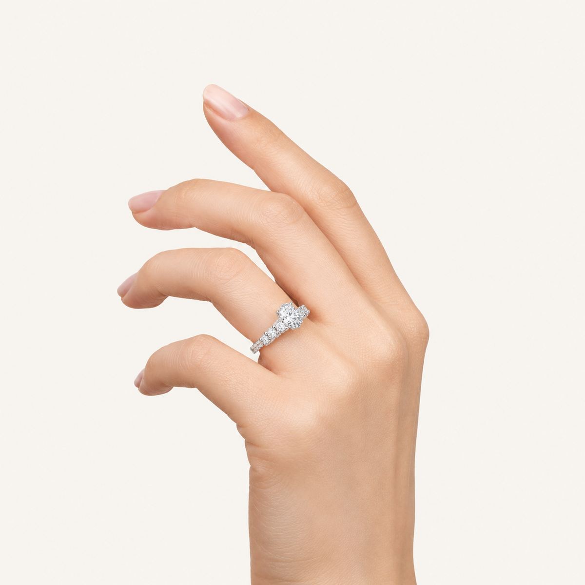 2.5CT Oval Cut Lab Grown Diamond Accented Double Halo Band and Ring Set
