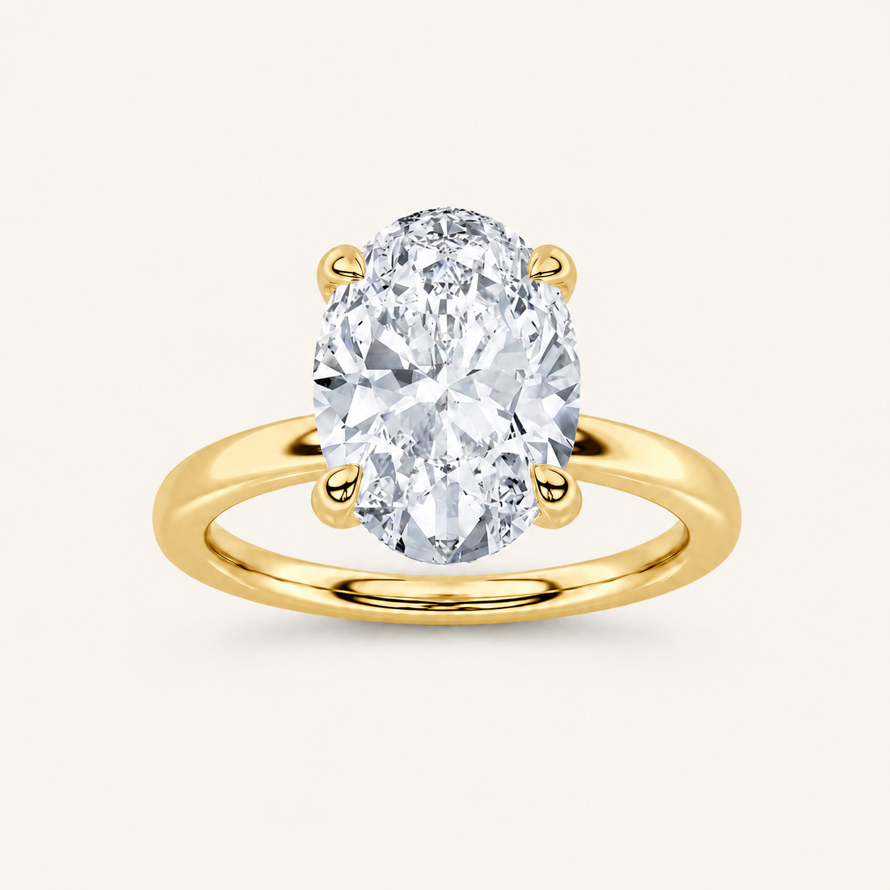 1.5CT Oval Cut Lab Grown Diamond Solitaire Ring