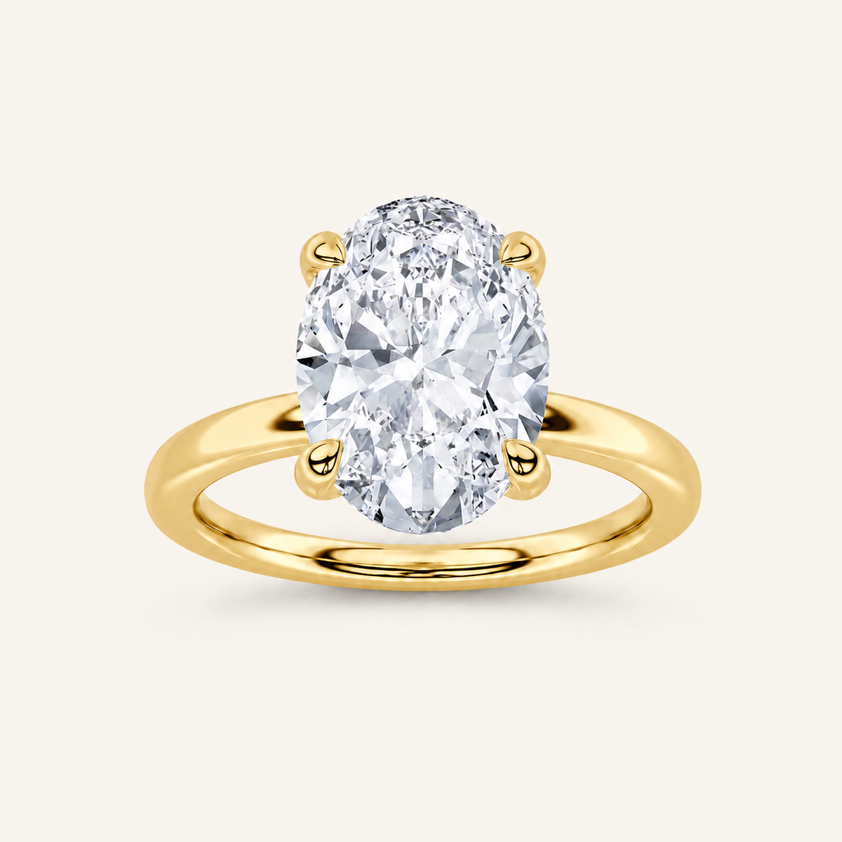 1CT Oval Cut Lab Grown Diamond Solitaire Ring