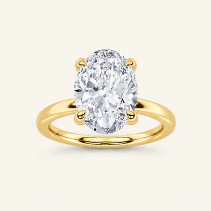 1CT Oval Cut Lab Grown Diamond Solitaire Ring
