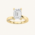 2.5CT Emerald Cut Lab Grown Diamond Accented Engagement Ring