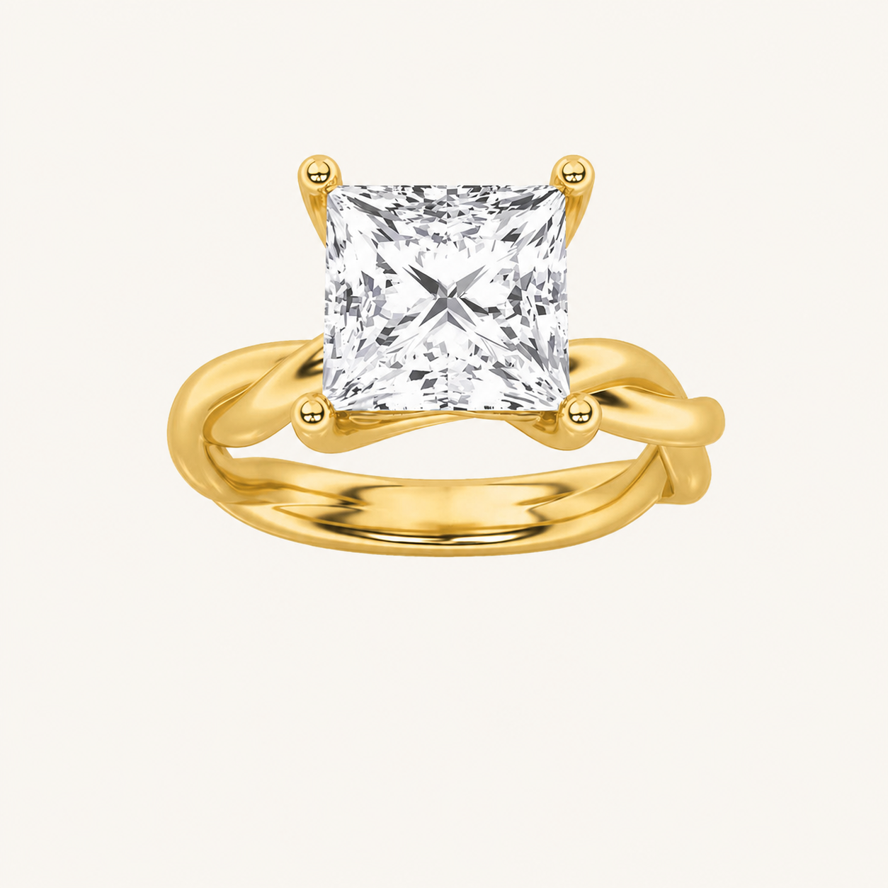1CT Princess Cut Lab Grown Diamond Solitaire Engagement Ring