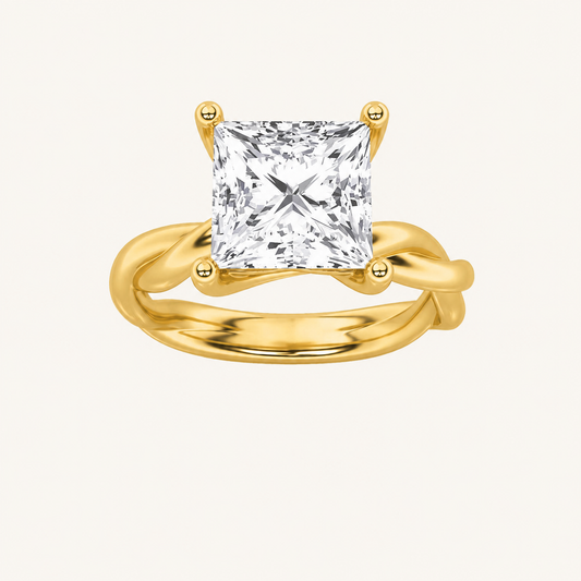 1CT Princess Cut Lab Grown Diamond Solitaire Engagement Ring