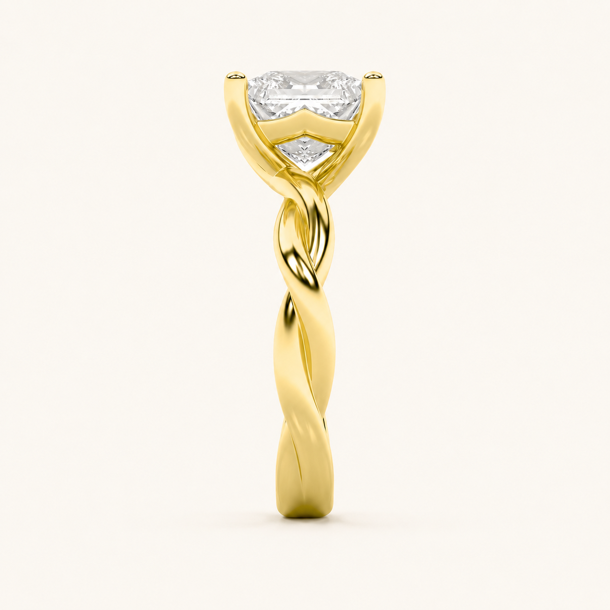 1CT Princess Cut Lab Grown Diamond Solitaire Engagement Ring