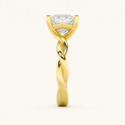 1CT Princess Cut Lab Grown Diamond Solitaire Engagement Ring