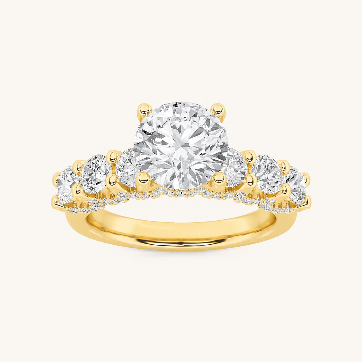 2.5CT Round Cut Lab Grown Diamond Accented Double Halo Band and Ring Set