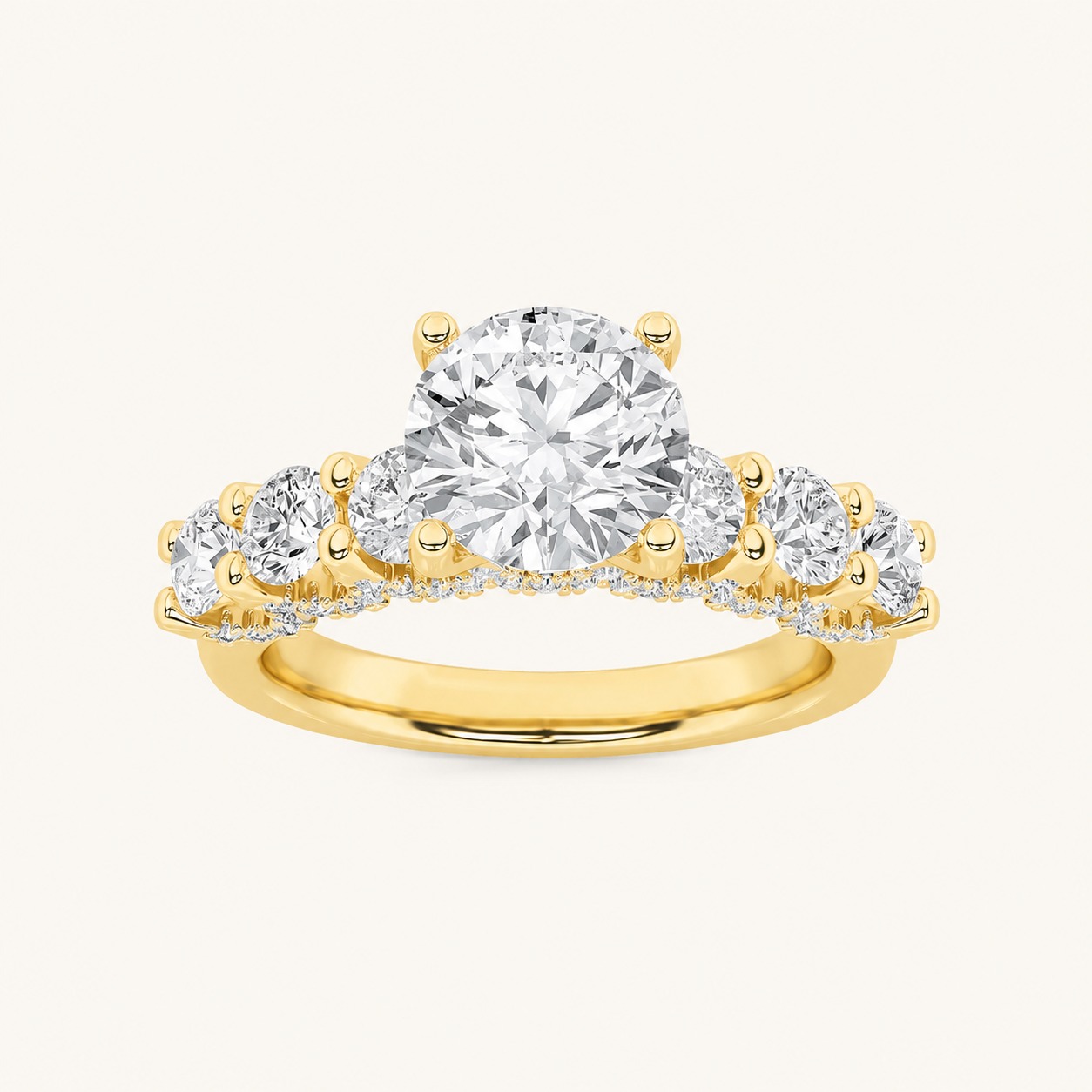 2.5CT Round Cut Lab Grown Diamond Accented Double Halo Band and Ring Set