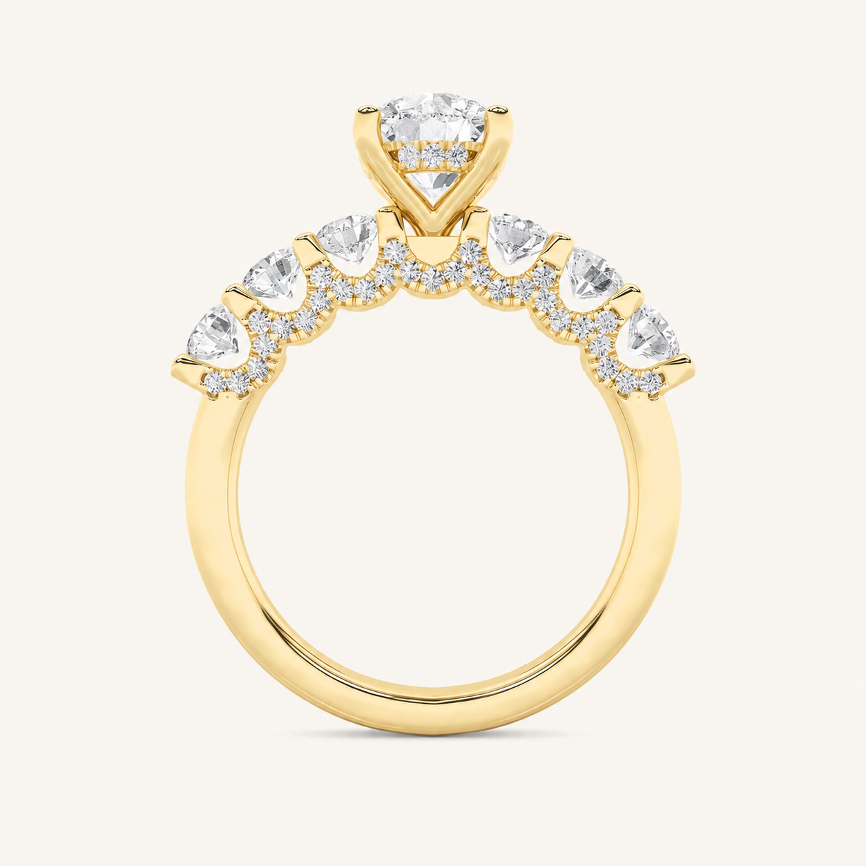 2.5CT Round Cut Lab Grown Diamond Accented Double Halo Band and Ring Set