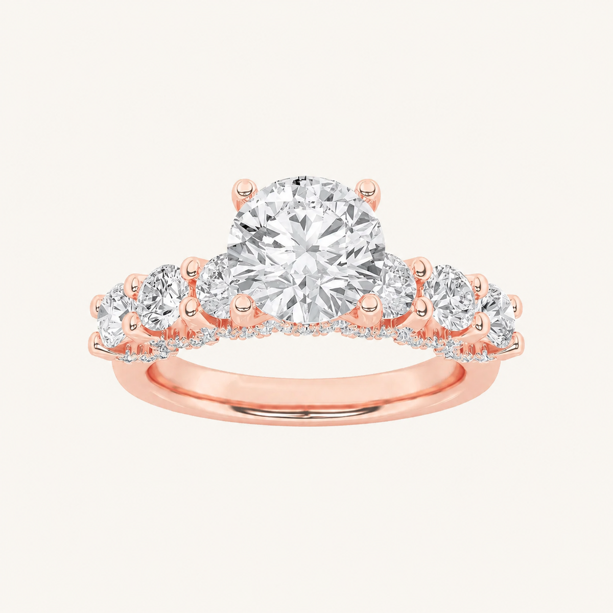 2.5CT Round Cut Lab Grown Diamond Accented Double Halo Band and Ring Set