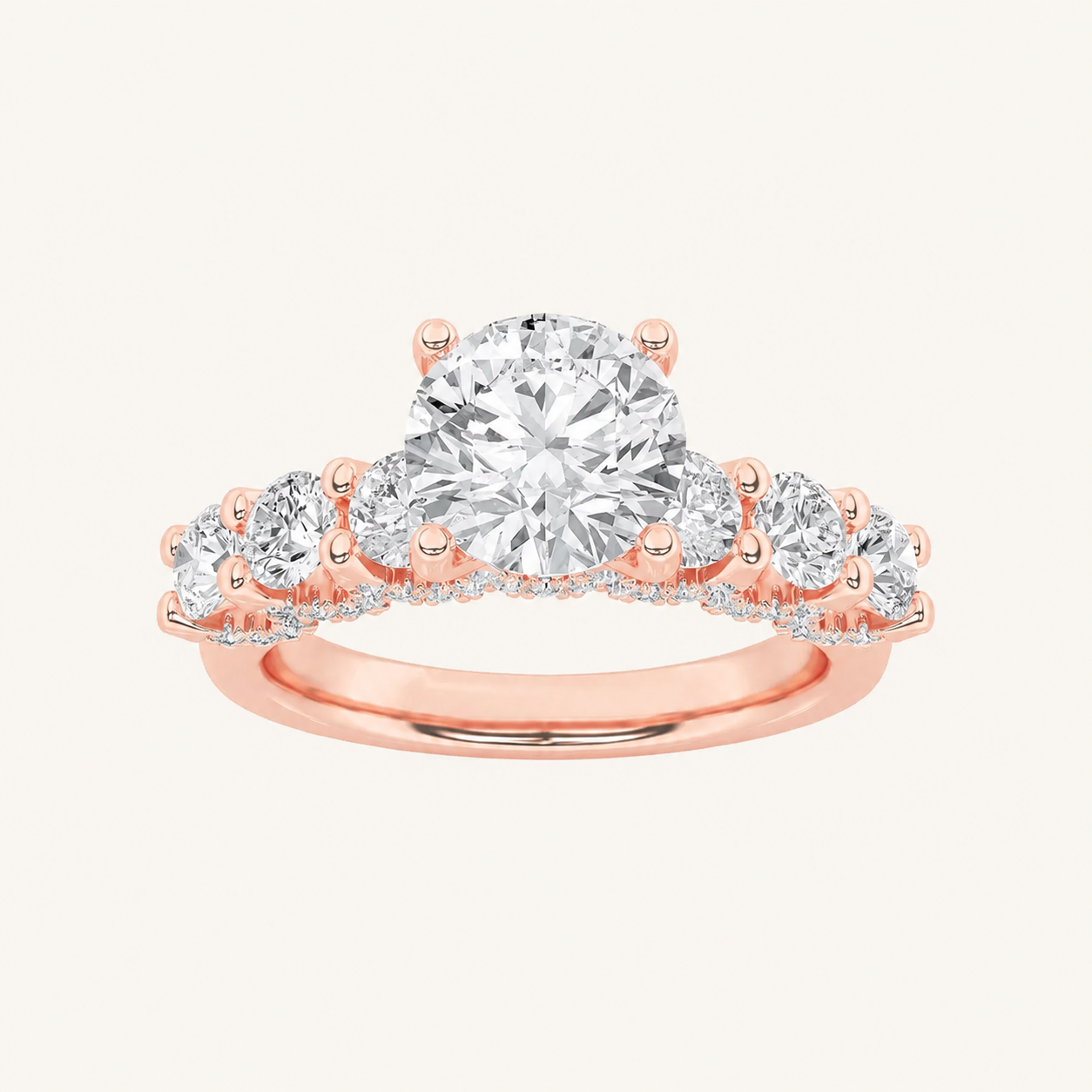 2.5CT Round Cut Lab Grown Diamond Accented Double Halo Band and Ring Set
