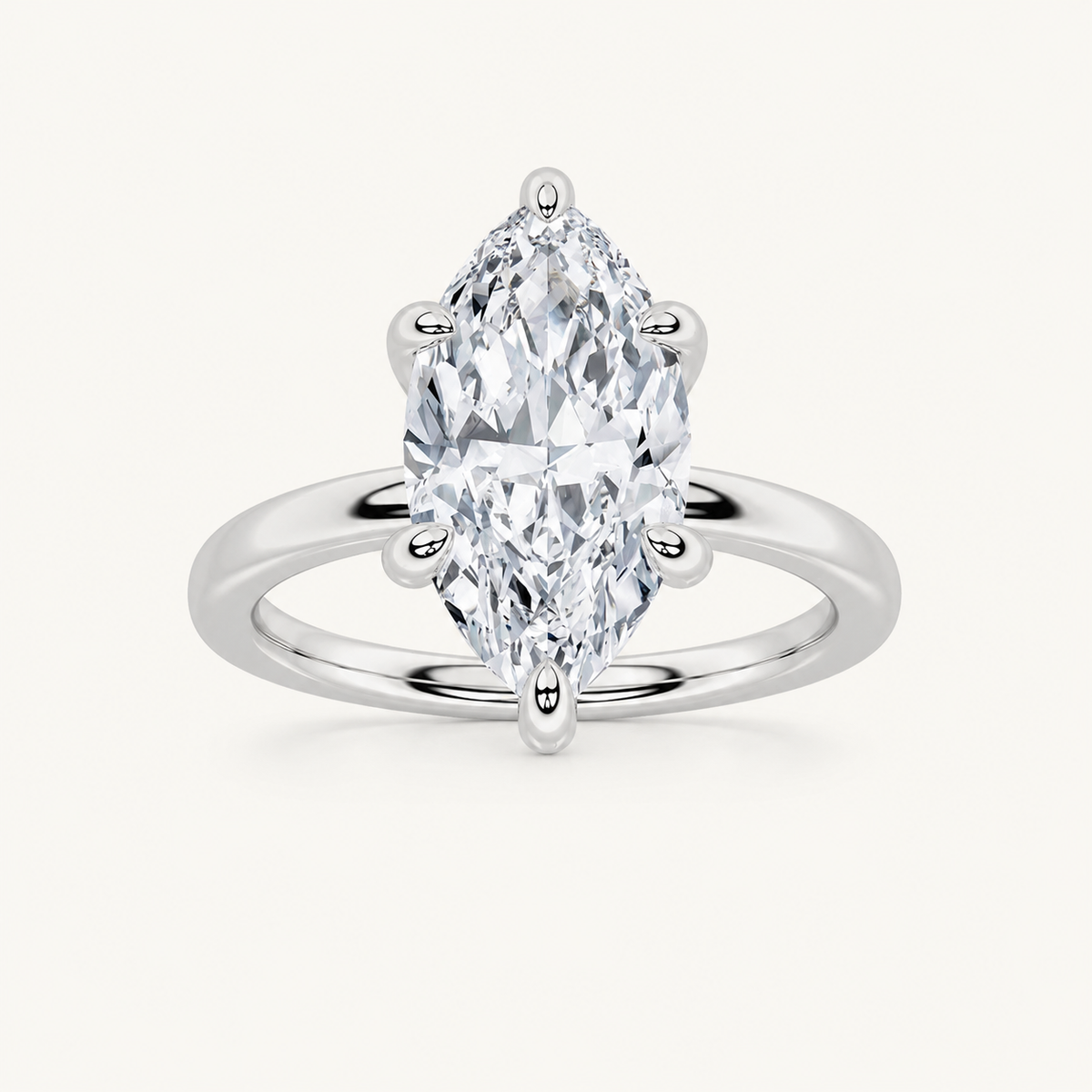 3CT Marquise Cut Lab Grown Diamond Solitaire Ring