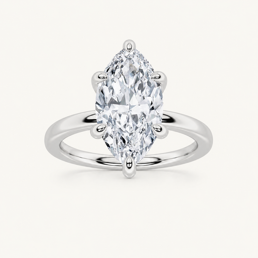 3CT Marquise Cut Lab Grown Diamond Solitaire Ring