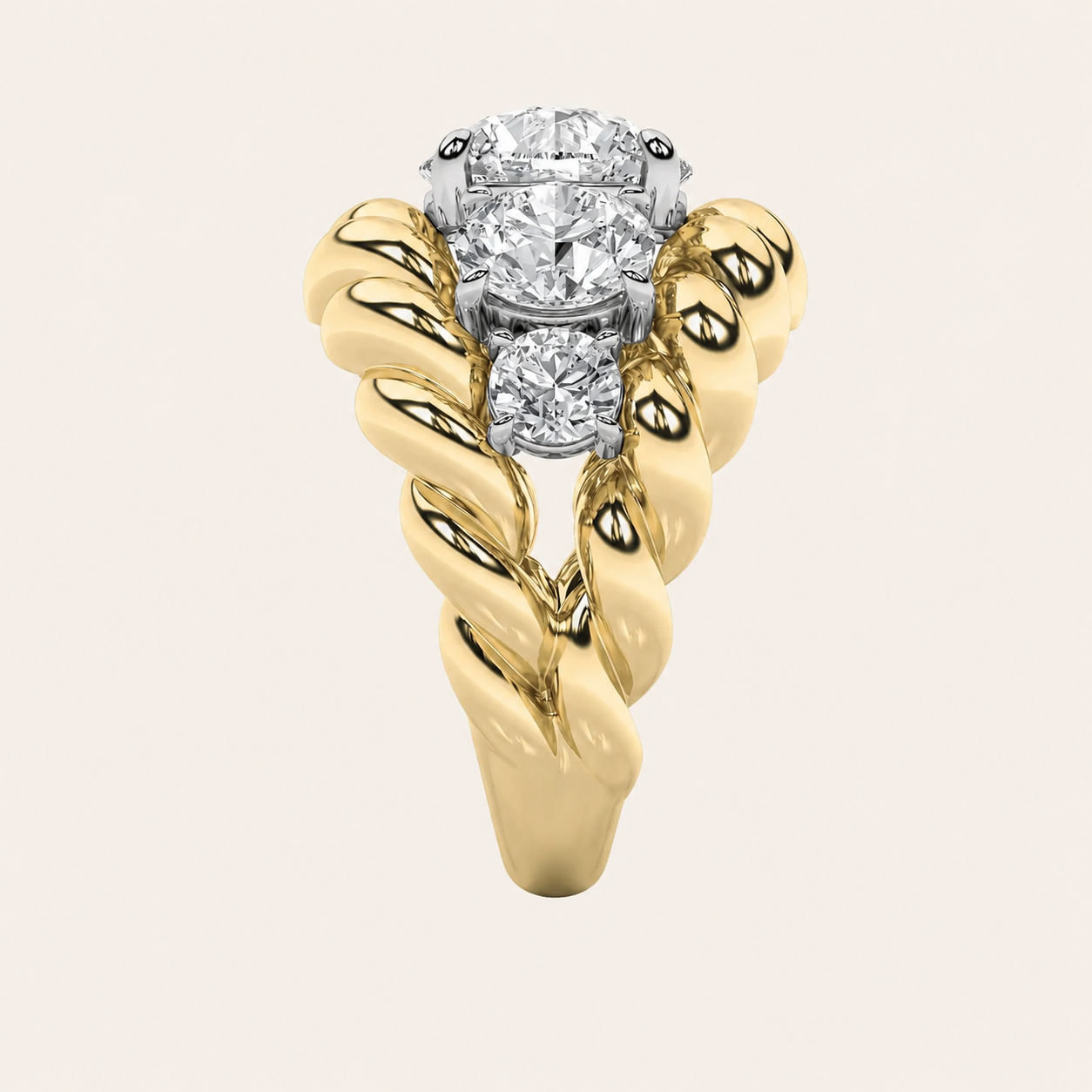 5.5CT Round Cut Lab Grown Diamond Cluster Ring