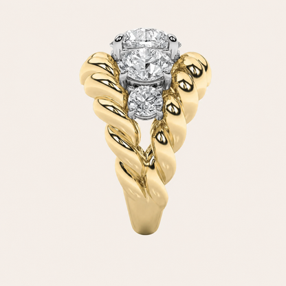 5.5CT Round Cut Lab Grown Diamond Cluster Ring