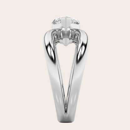 2CT Marquise Cut Lab Grown Diamond East West Solitaire Fancy Ring