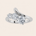 1.5CT Round Cut Lab Grown Diamond Three Stone Ring