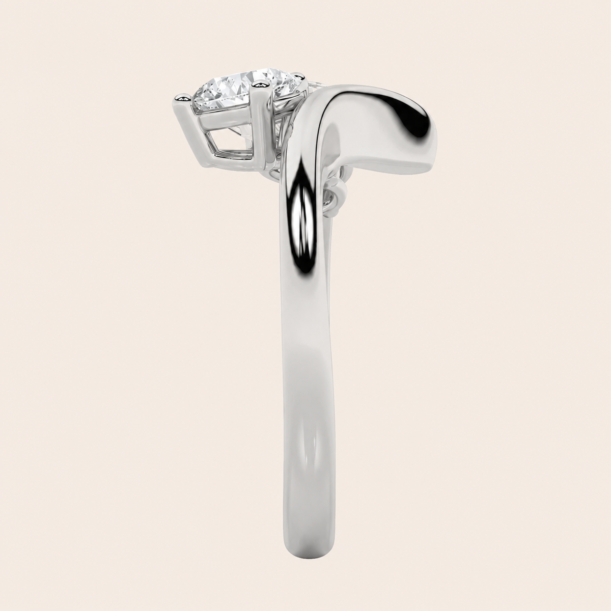 1.5CT Round Cut Lab Grown Diamond Three Stone Ring