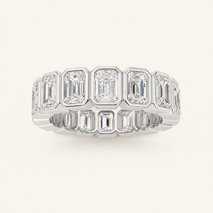 3.2CT Emerald Cut Lab Grown Diamond Eternity Ring