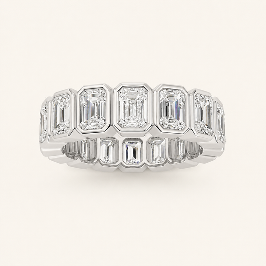 3.2CT Emerald Cut Lab Grown Diamond Eternity Ring