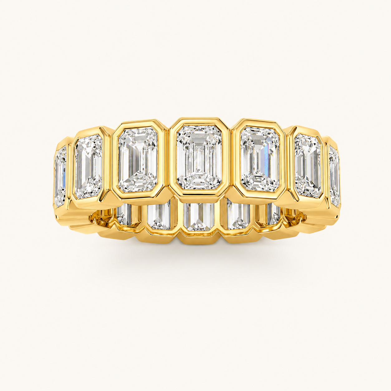 3.2CT Emerald Cut Lab Grown Diamond Eternity Ring