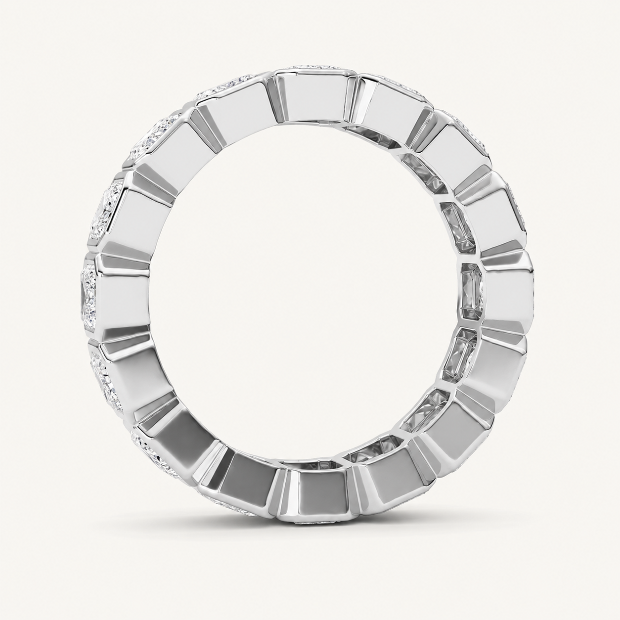 3.2CT Emerald Cut Lab Grown Diamond Eternity Ring