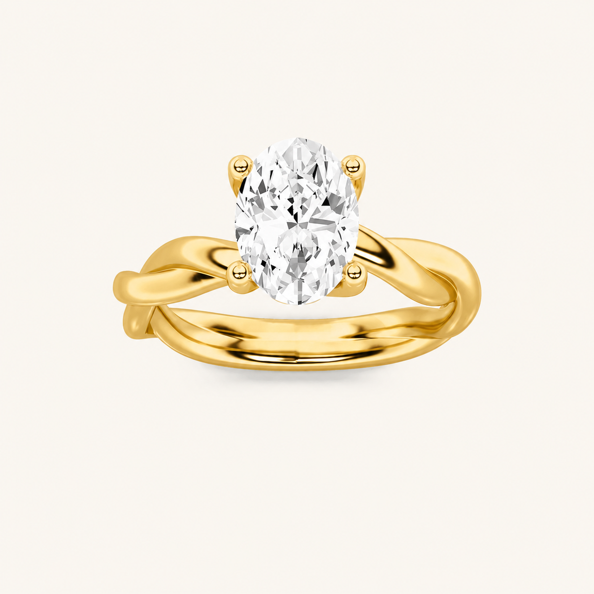 2.5CT Oval Cut Lab Grown Diamond Solitaire Engagement Ring