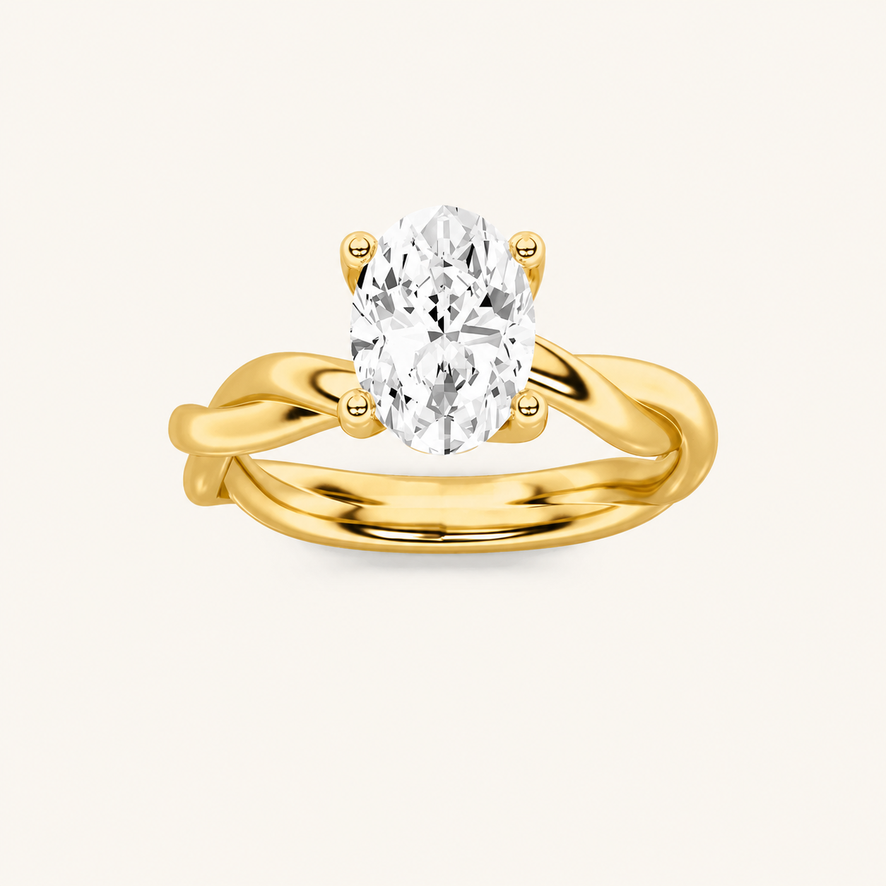 2.5CT Oval Cut Lab Grown Diamond Solitaire Engagement Ring