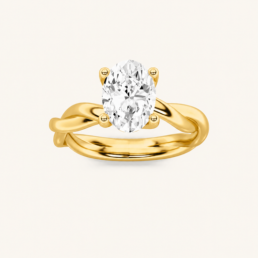 2.5CT Oval Cut Lab Grown Diamond Solitaire Engagement Ring