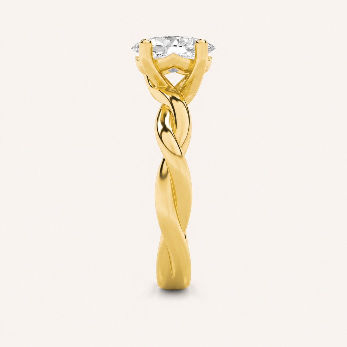 2.5CT Oval Cut Lab Grown Diamond Solitaire Engagement Ring