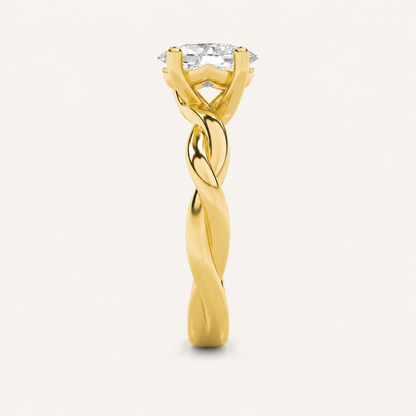 2.5CT Oval Cut Lab Grown Diamond Solitaire Engagement Ring